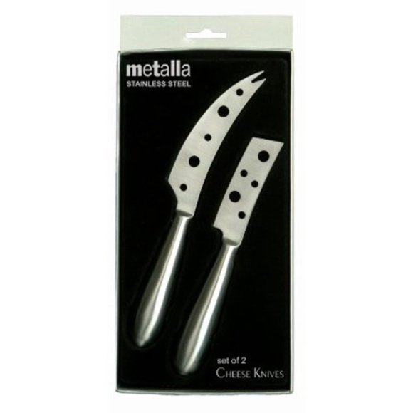 Metalla Set of Two Cheese Knives Stainless Steel by Prodyne NWT - Picture 1 of 9